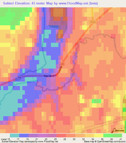 Sukteri,Latvia Elevation Map