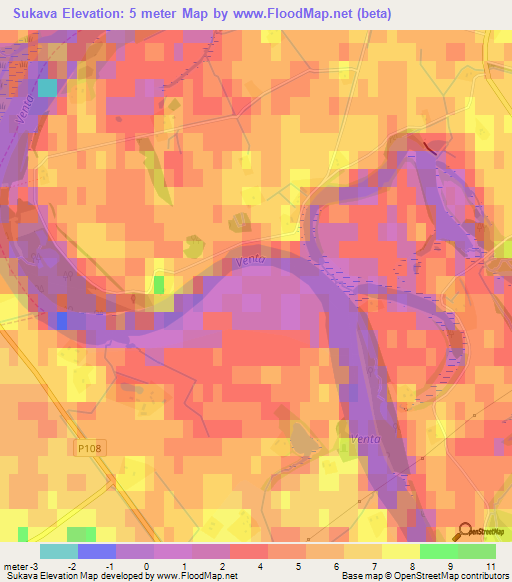 Sukava,Latvia Elevation Map