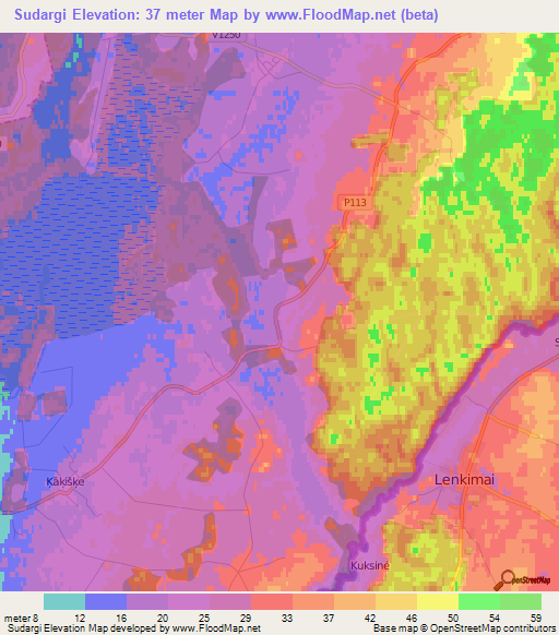 Sudargi,Latvia Elevation Map