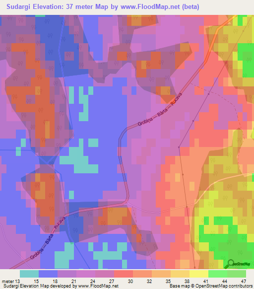 Sudargi,Latvia Elevation Map