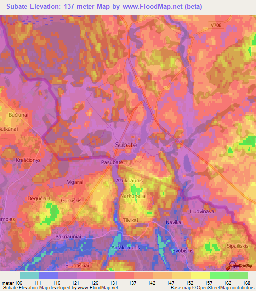 Subate,Latvia Elevation Map