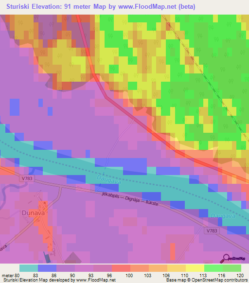 Sturiski,Latvia Elevation Map