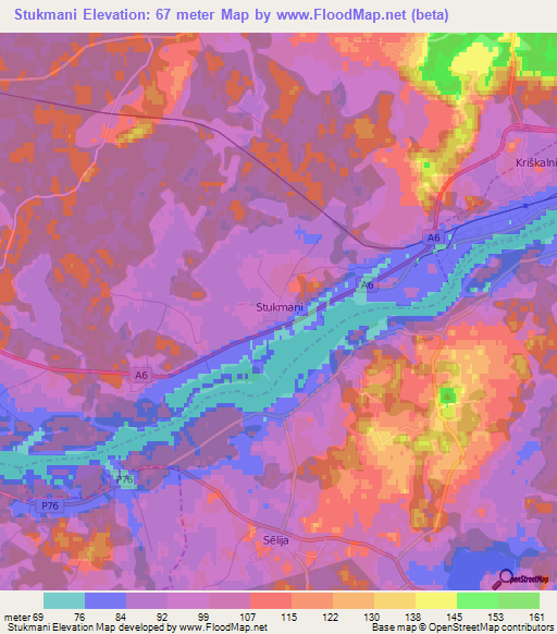 Stukmani,Latvia Elevation Map