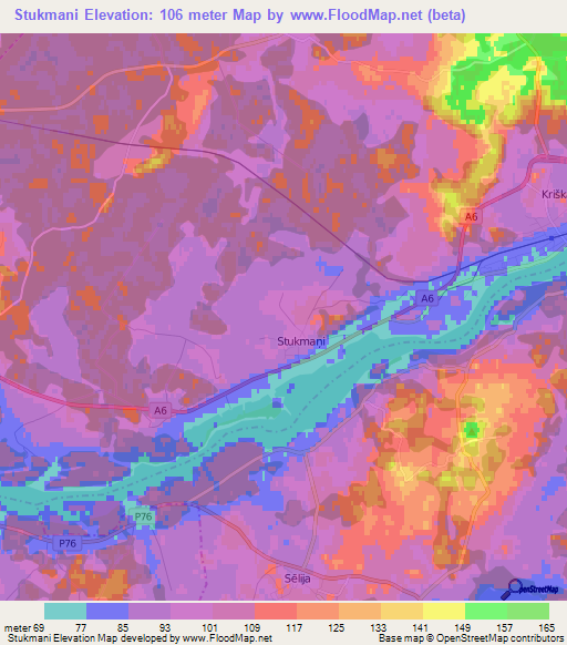 Stukmani,Latvia Elevation Map