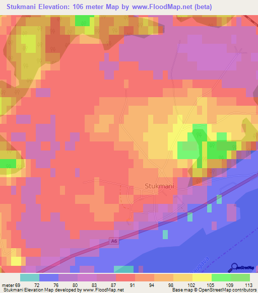 Stukmani,Latvia Elevation Map