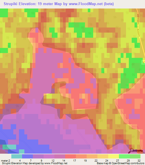 Strupiki,Latvia Elevation Map