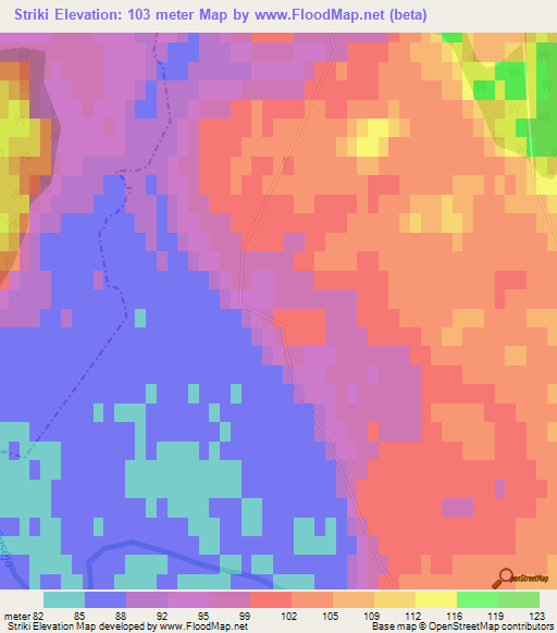 Striki,Latvia Elevation Map