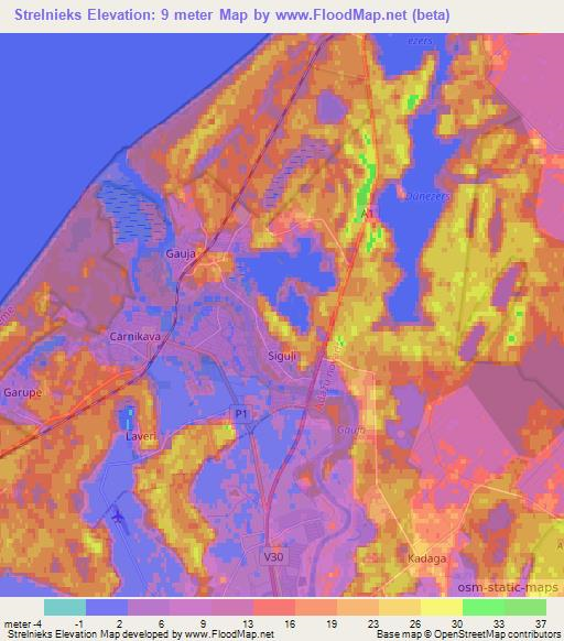 Strelnieks,Latvia Elevation Map