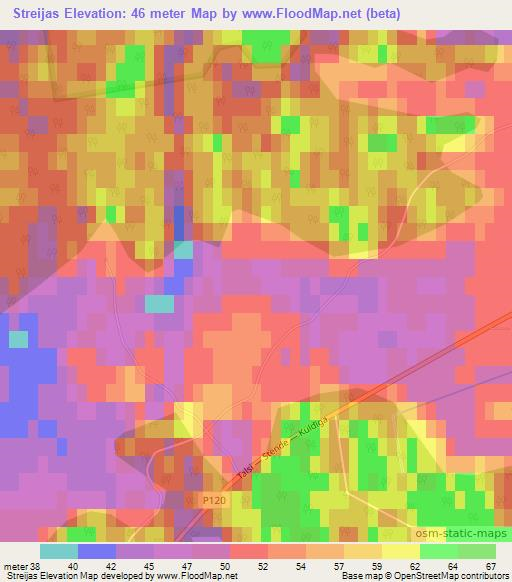 Streijas,Latvia Elevation Map