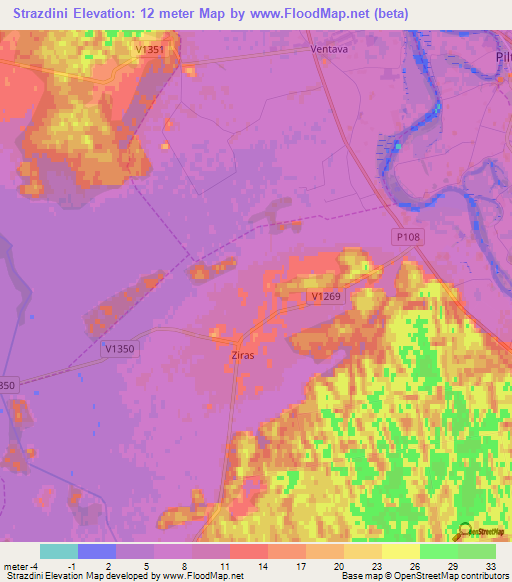 Strazdini,Latvia Elevation Map