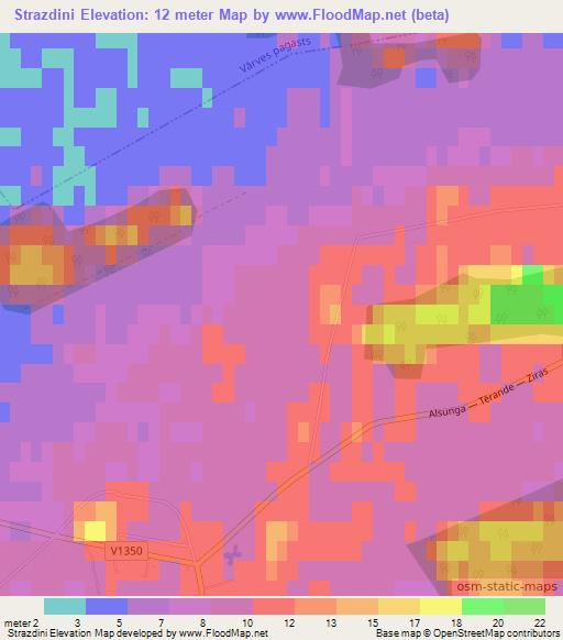 Strazdini,Latvia Elevation Map