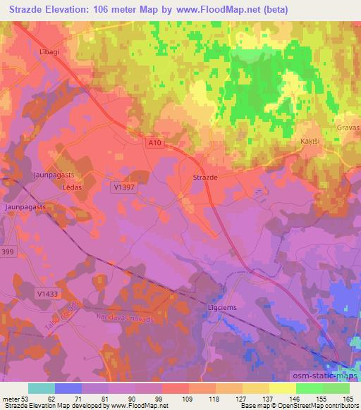 Strazde,Latvia Elevation Map