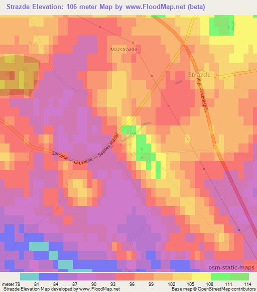 Strazde,Latvia Elevation Map