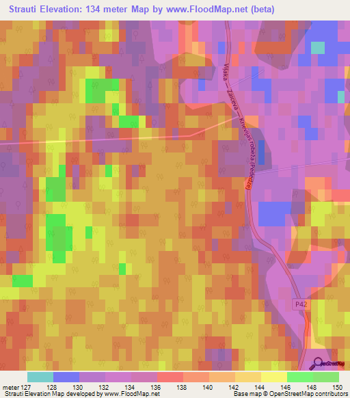 Strauti,Latvia Elevation Map