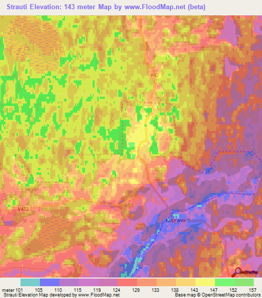 Strauti,Latvia Elevation Map