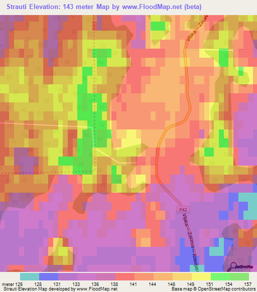 Strauti,Latvia Elevation Map