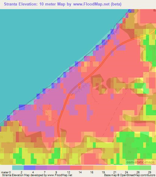 Stranta,Latvia Elevation Map