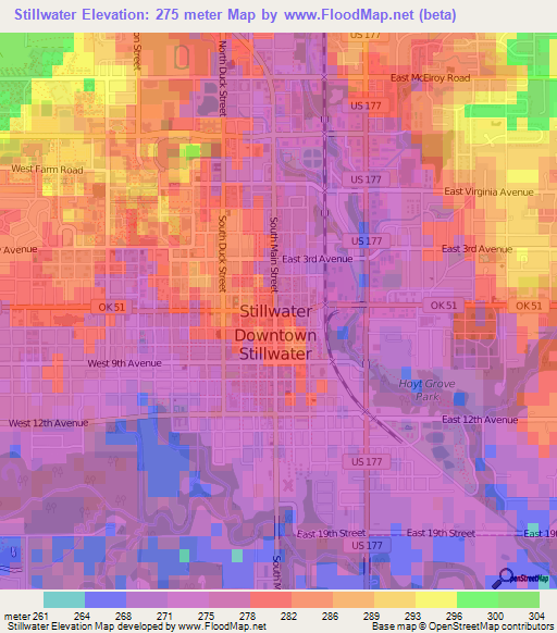 Stillwater,US Elevation Map