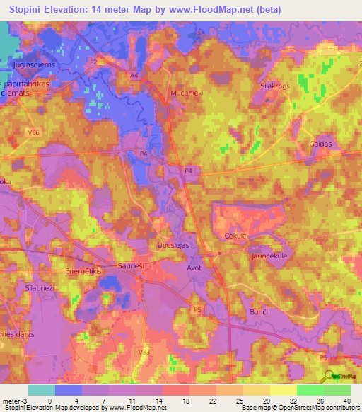 Stopini,Latvia Elevation Map