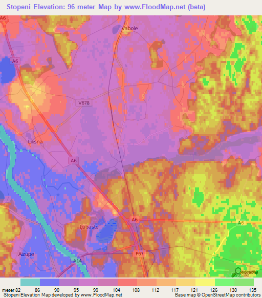 Stopeni,Latvia Elevation Map