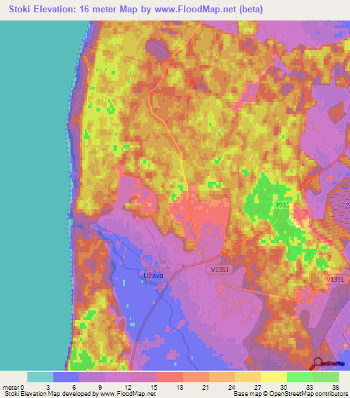 Stoki,Latvia Elevation Map