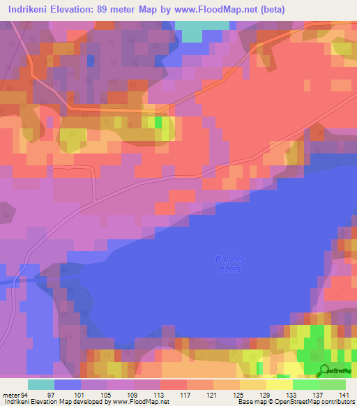 Indrikeni,Latvia Elevation Map