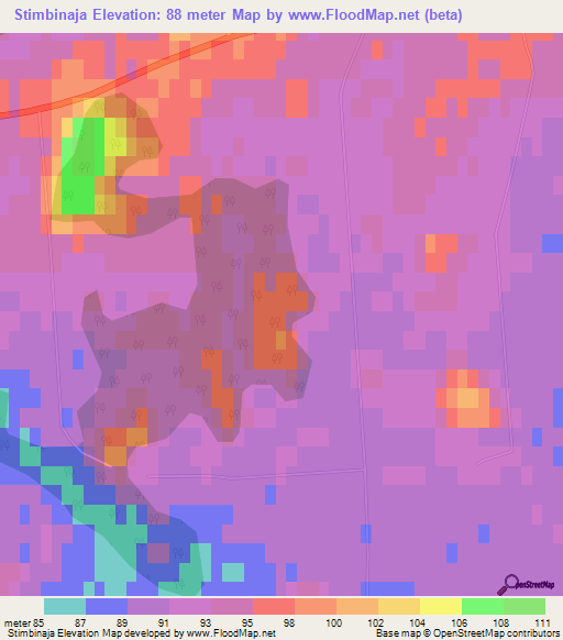 Stimbinaja,Latvia Elevation Map