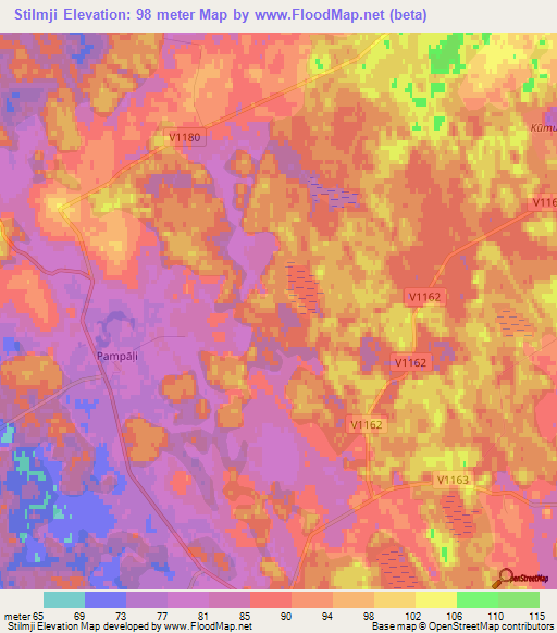 Stilmji,Latvia Elevation Map