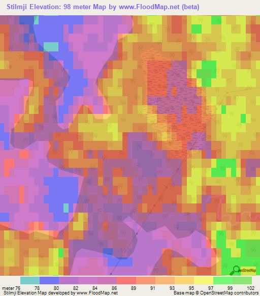 Stilmji,Latvia Elevation Map