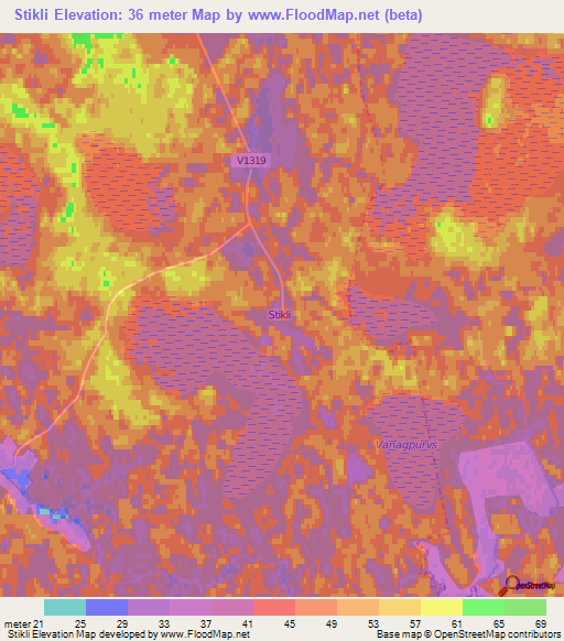 Stikli,Latvia Elevation Map