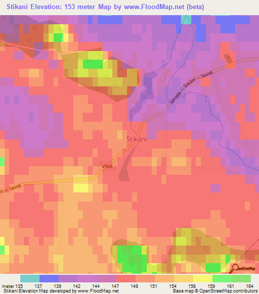 Stikani,Latvia Elevation Map