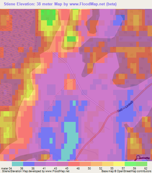 Stiene,Latvia Elevation Map