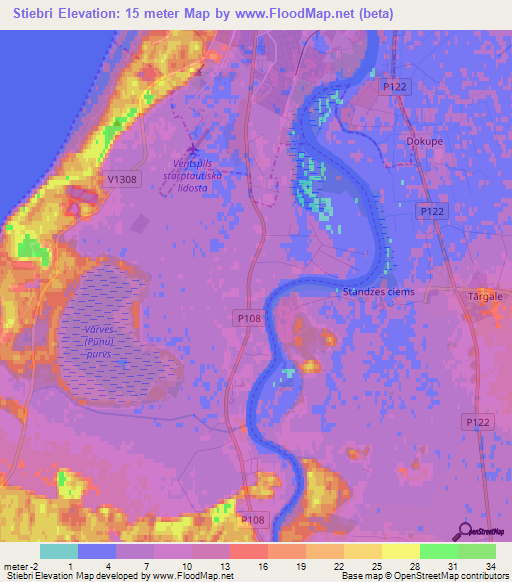 Stiebri,Latvia Elevation Map