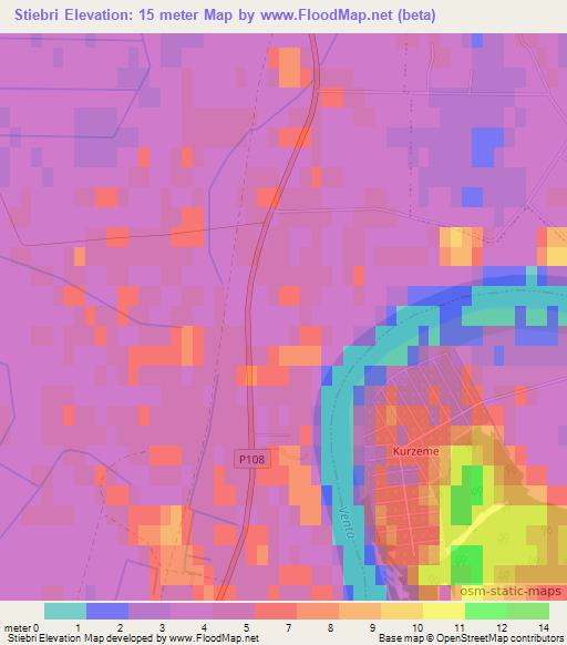 Stiebri,Latvia Elevation Map