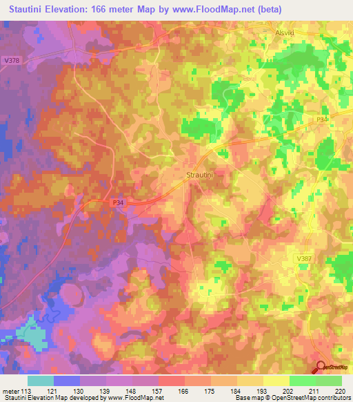 Stautini,Latvia Elevation Map