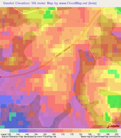 Stautini,Latvia Elevation Map