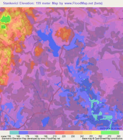 Stankevici,Latvia Elevation Map