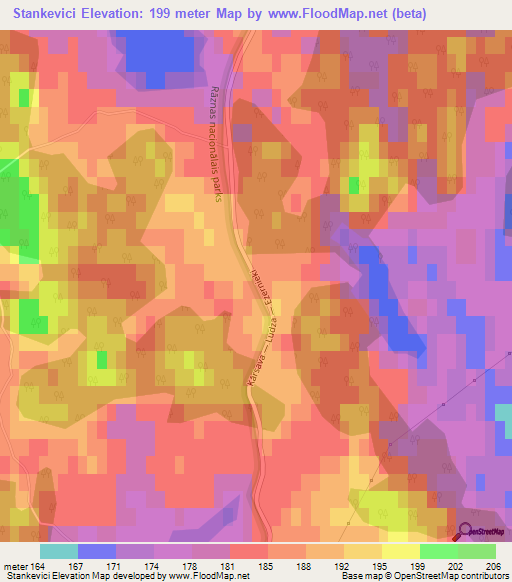 Stankevici,Latvia Elevation Map