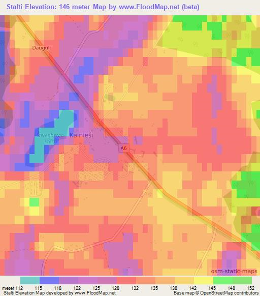 Stalti,Latvia Elevation Map