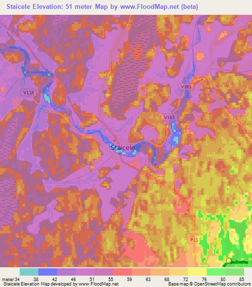 Staicele,Latvia Elevation Map