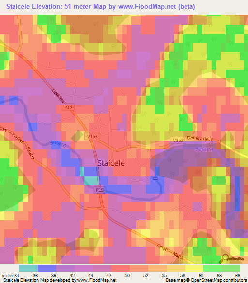 Staicele,Latvia Elevation Map