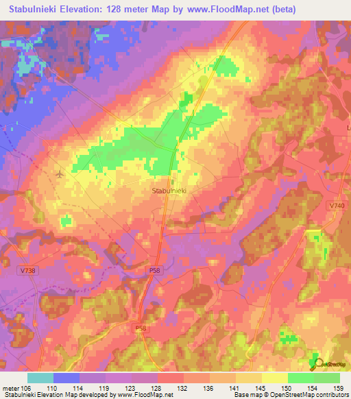 Stabulnieki,Latvia Elevation Map