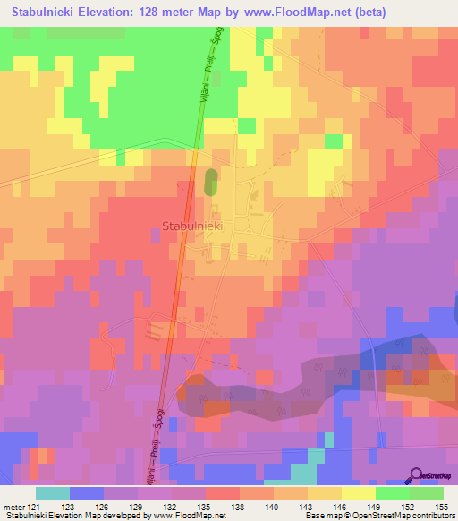 Stabulnieki,Latvia Elevation Map