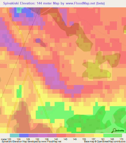 Spivakiski,Latvia Elevation Map