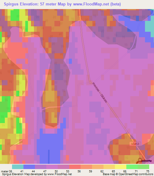 Spirgus,Latvia Elevation Map