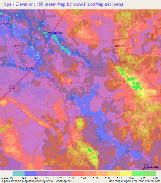 Speli,Latvia Elevation Map