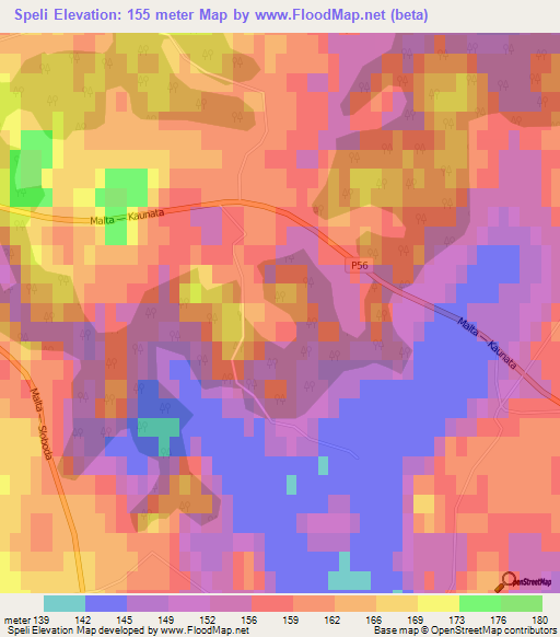 Speli,Latvia Elevation Map