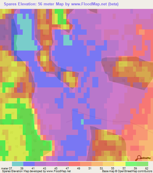 Spares,Latvia Elevation Map