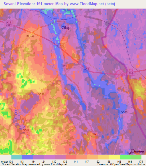 Sovani,Latvia Elevation Map