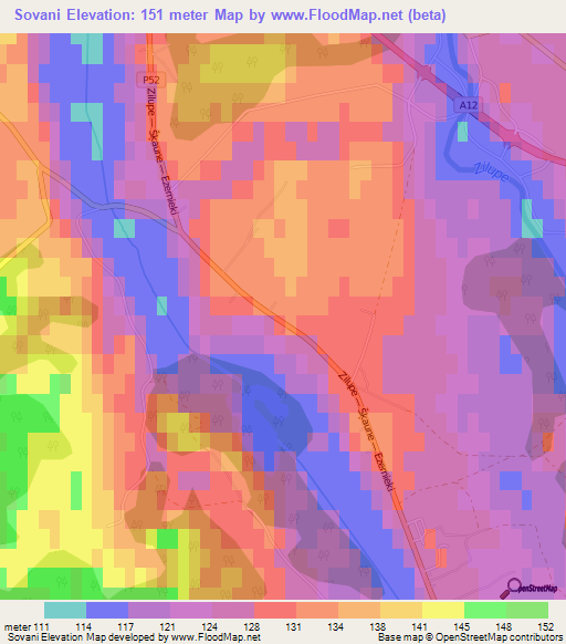 Sovani,Latvia Elevation Map